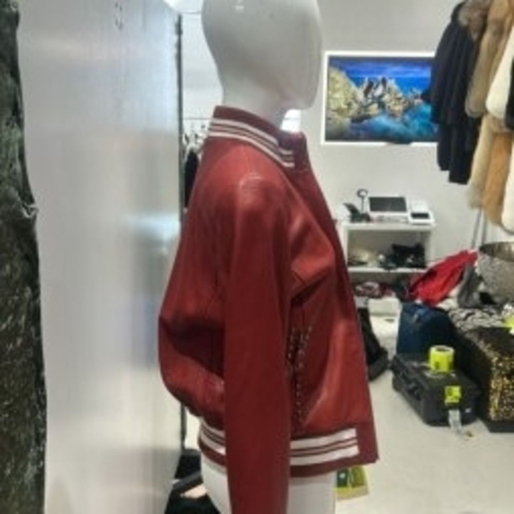 Ottimo Red Leather Jacket for Women - Picture 2 of 6